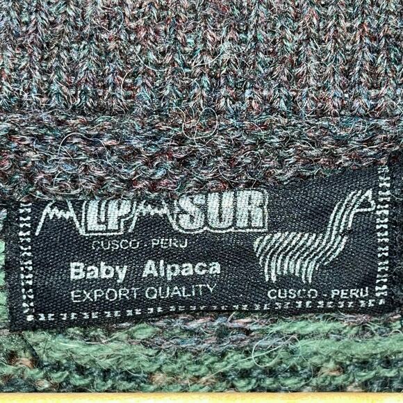 ALP SUR Baby Alpaca Cusco Perú Artisan Folk Comfy Cozy Button-Up Cardigan M - Picture 4 of 4